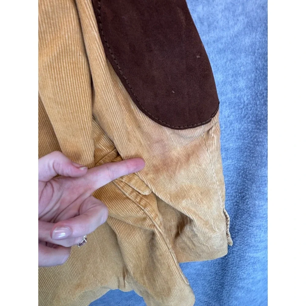 Vintage Blazer Sport Coat‎ 46R* Jacket Tan Corduroy Elbow Patches Distressed